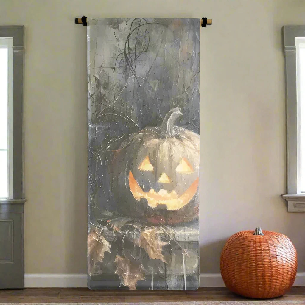 Vintage Jack O Lantern Vertical Canvas Scroll