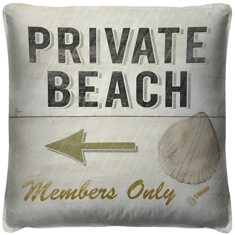 Private Beach Throw Pillow