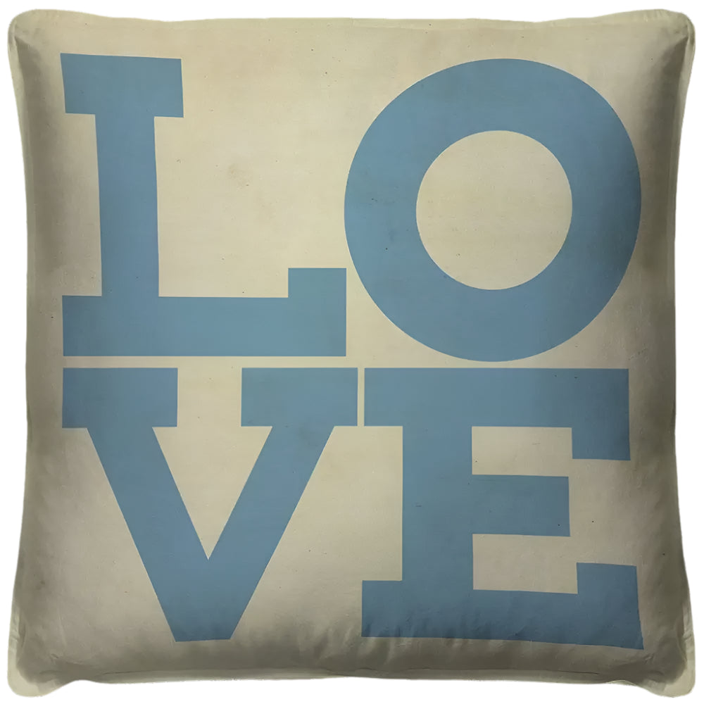 Love Blue On White Throw Pillow