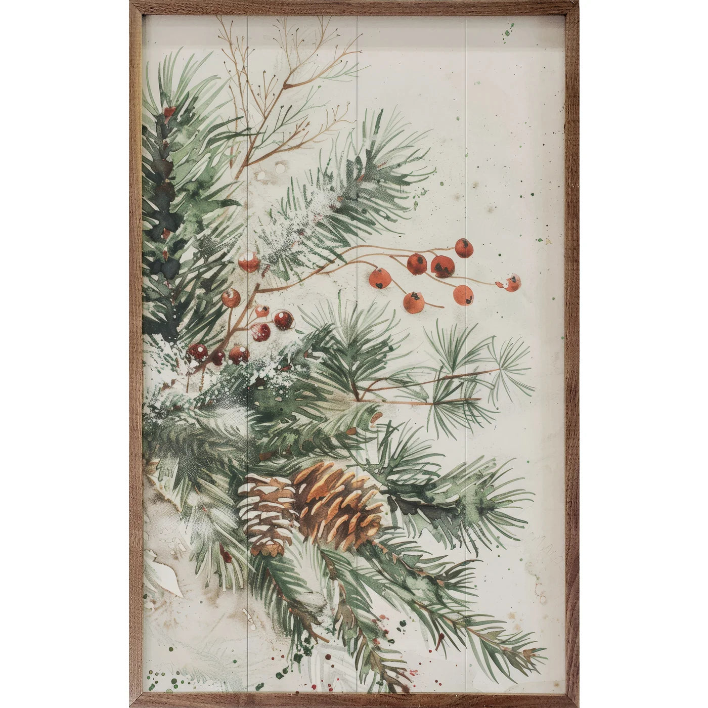 Branches Of Christmas Wood Framed Print