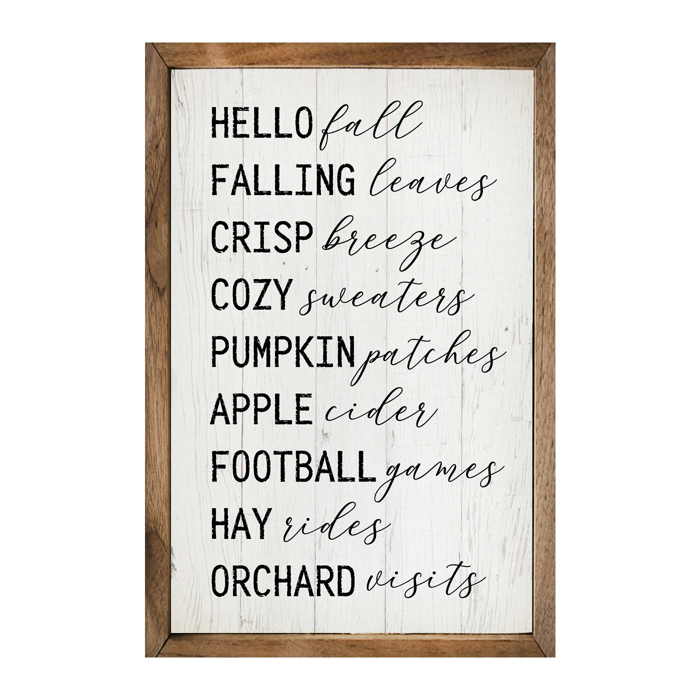 Hello Fall Favorites Wood Framed Print