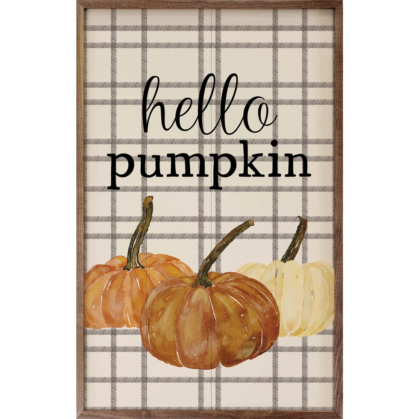 Hello Pumpkin Wood Framed Print