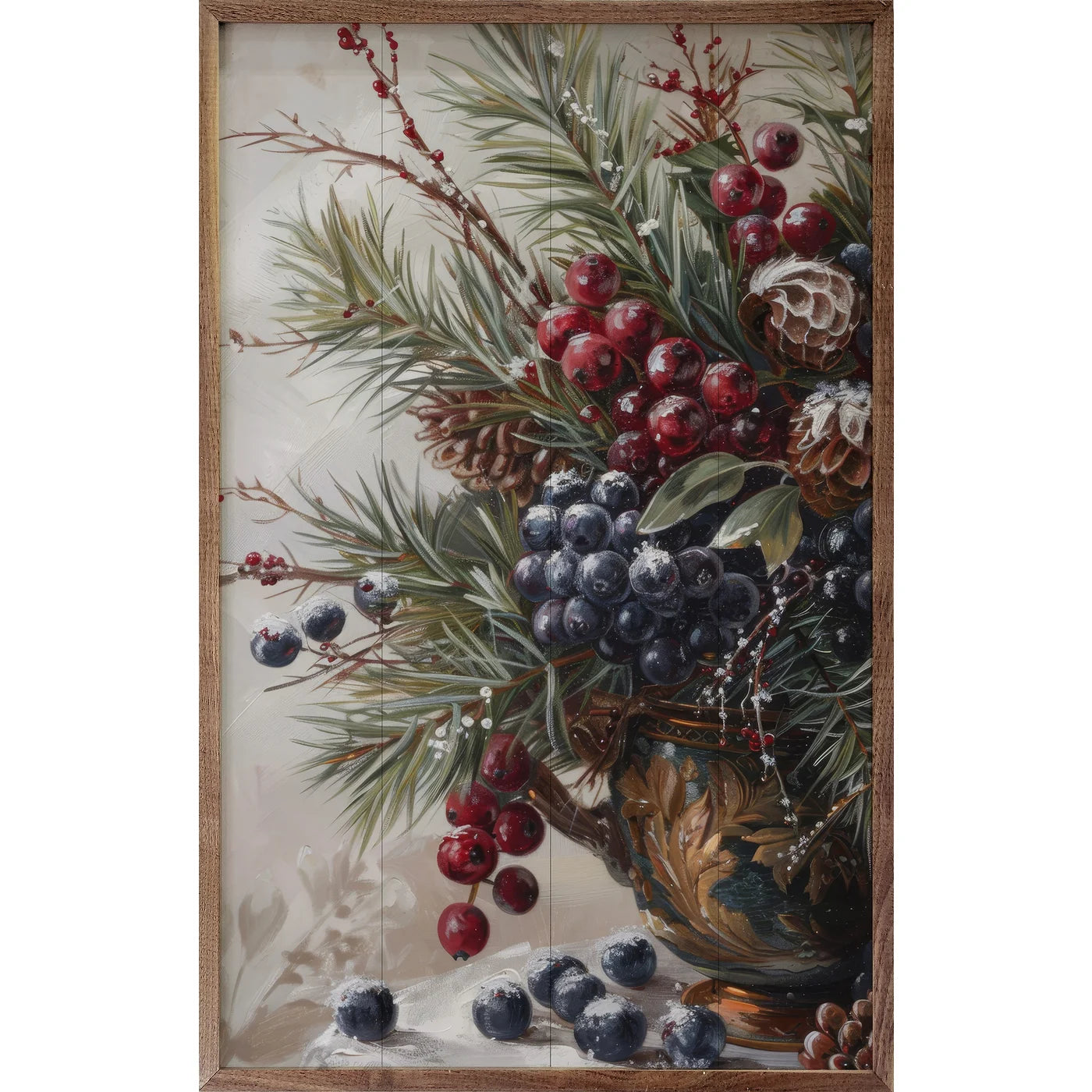 Winterberry Mix Wood Framed Print