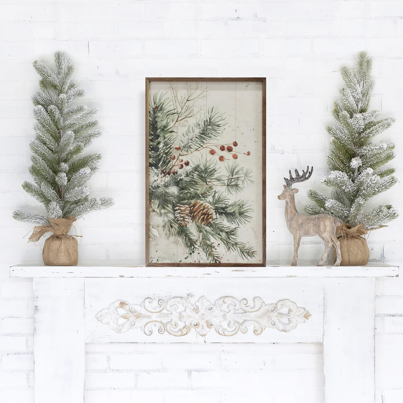 Branches Of Christmas Wood Framed Print