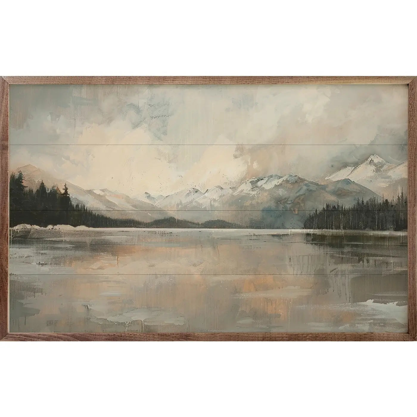 Frozen Lake Wood Framed Print