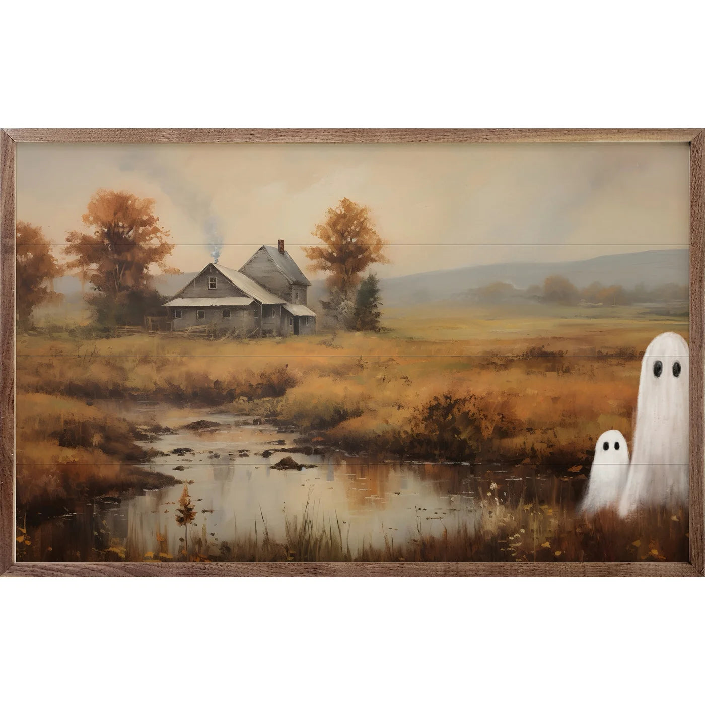 Ghosts In Field By Petals Prints Wood Framed Print