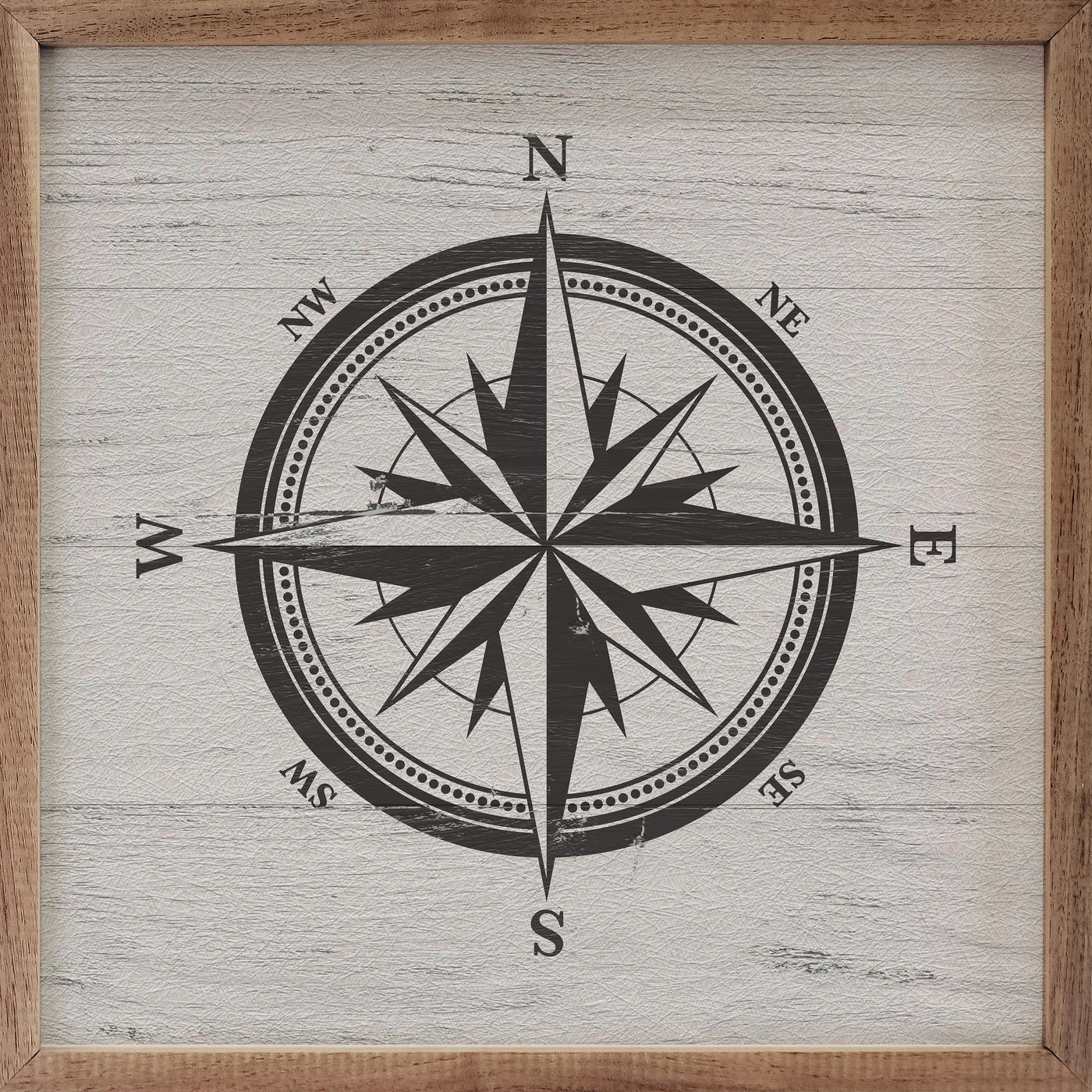 Compass Wood Framed Print