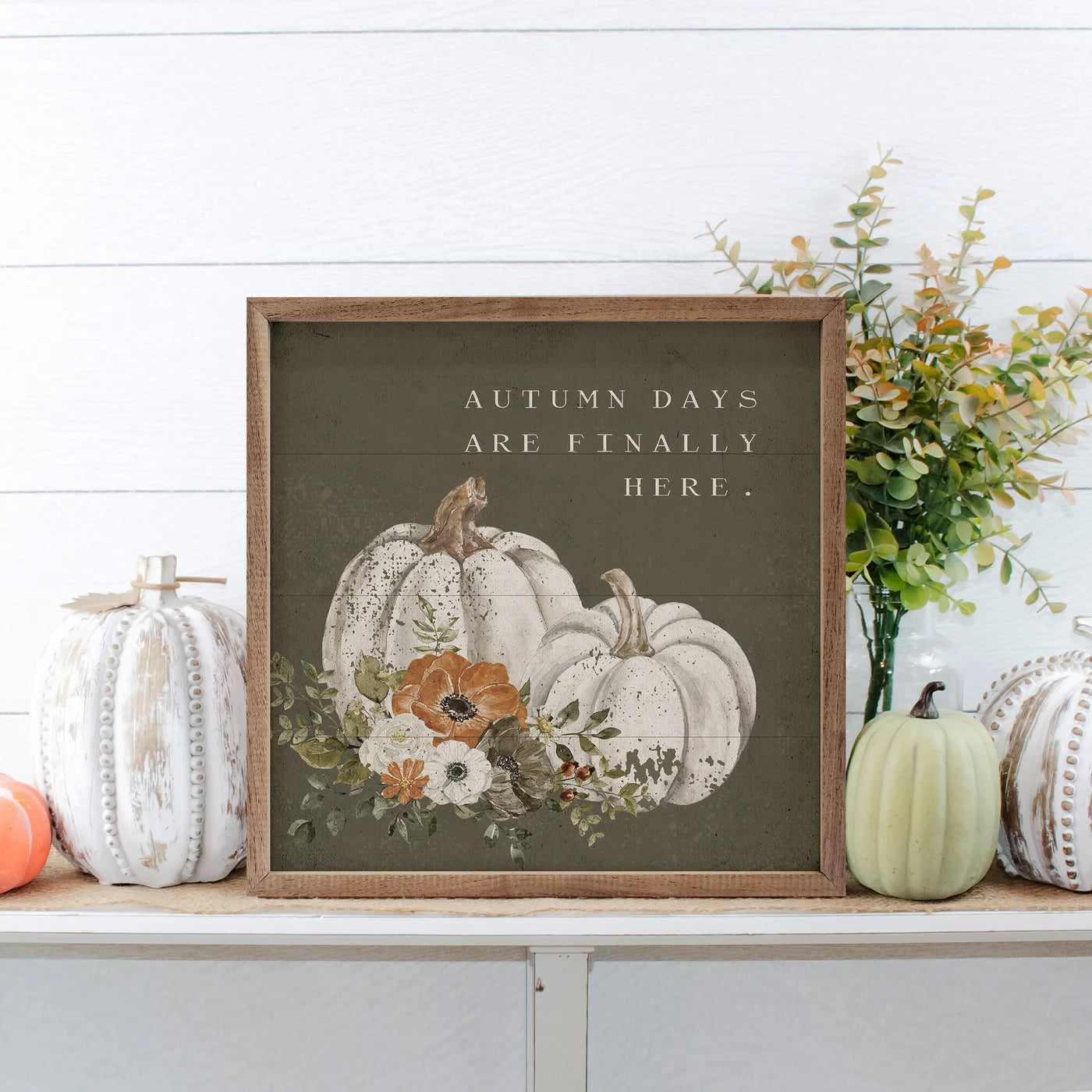 Autumn Days Are Here Wood Framed Print