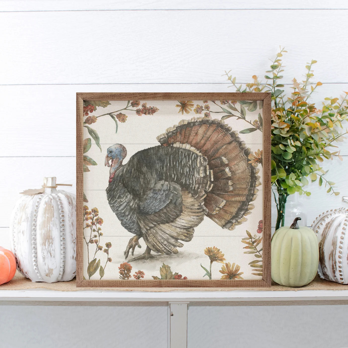 Bountiful Harvest Turkey Wood Framed Print