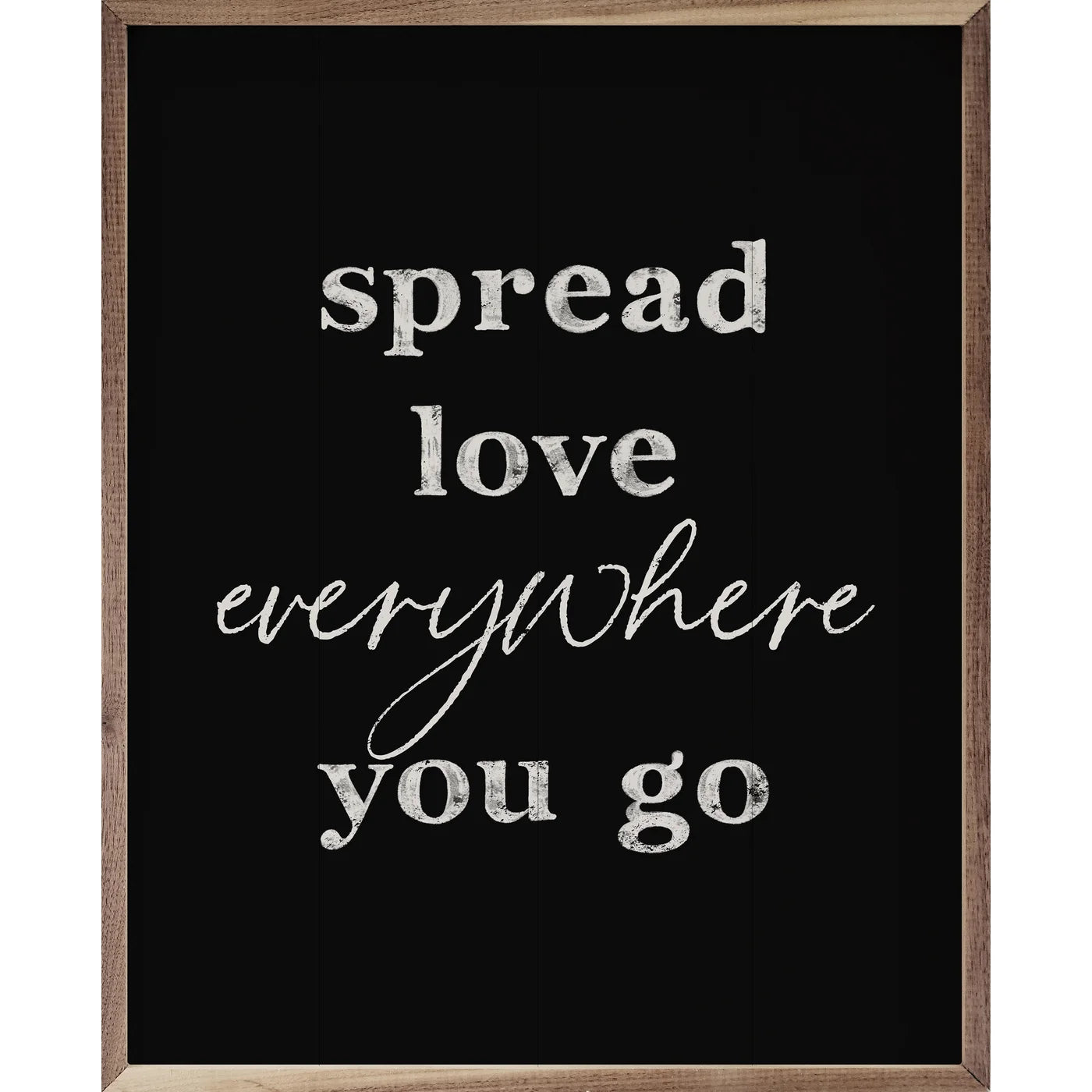 Spread Love Everywhere Wood Framed Print