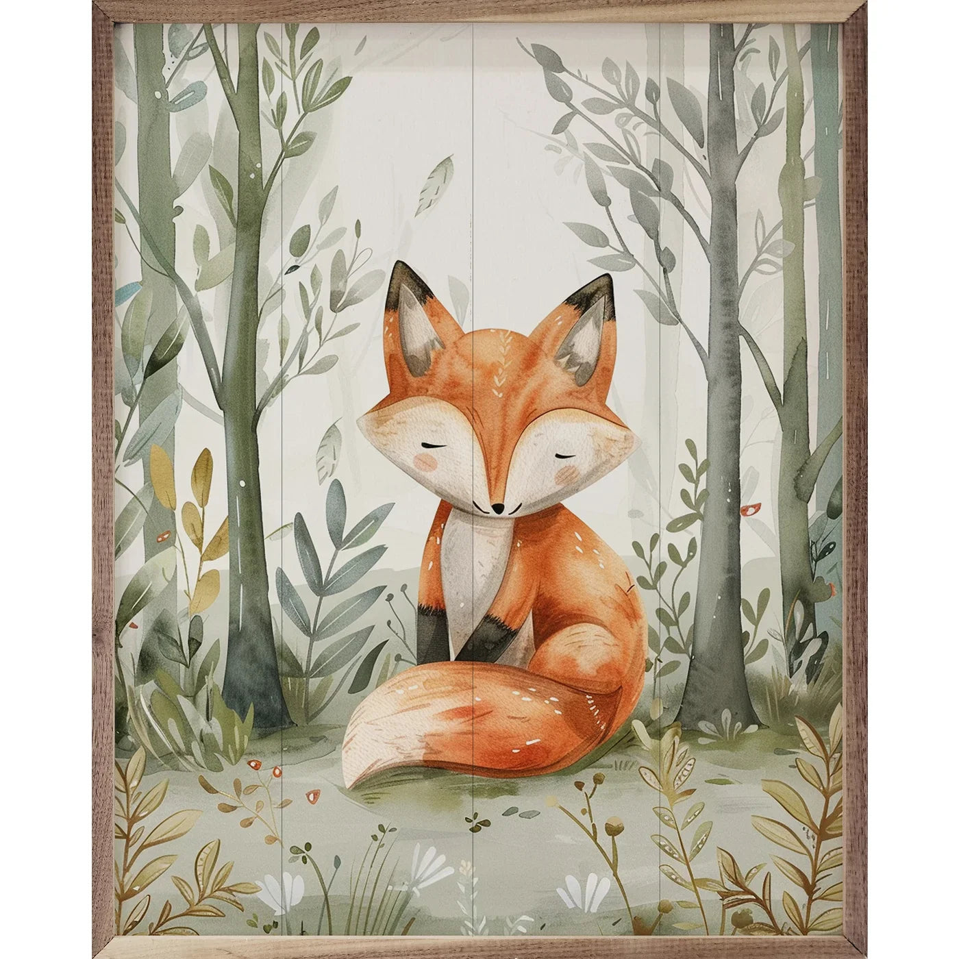 Woodland Animal Wood Framed Print