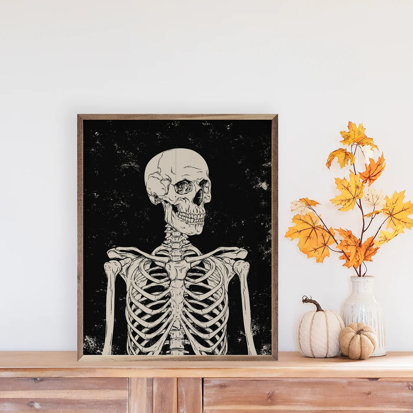 Skelly Portrait Wood Framed Print