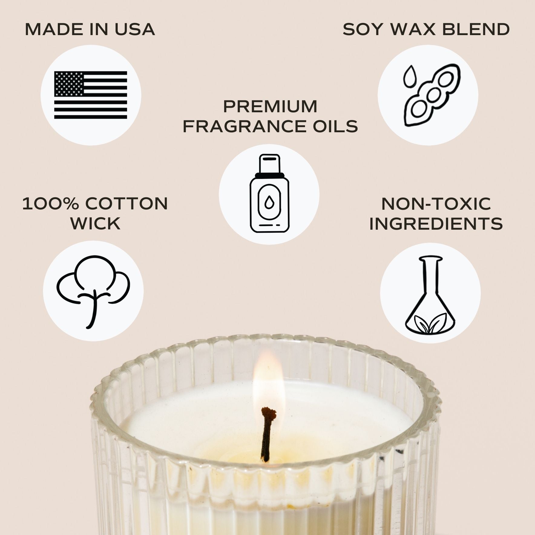 Cashmere and Vanilla Fluted Soy Candle