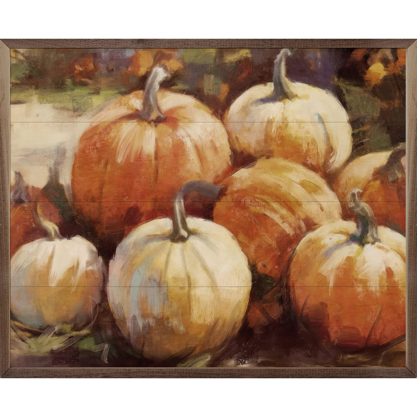 Vintage Pumpkins Wood Framed Print