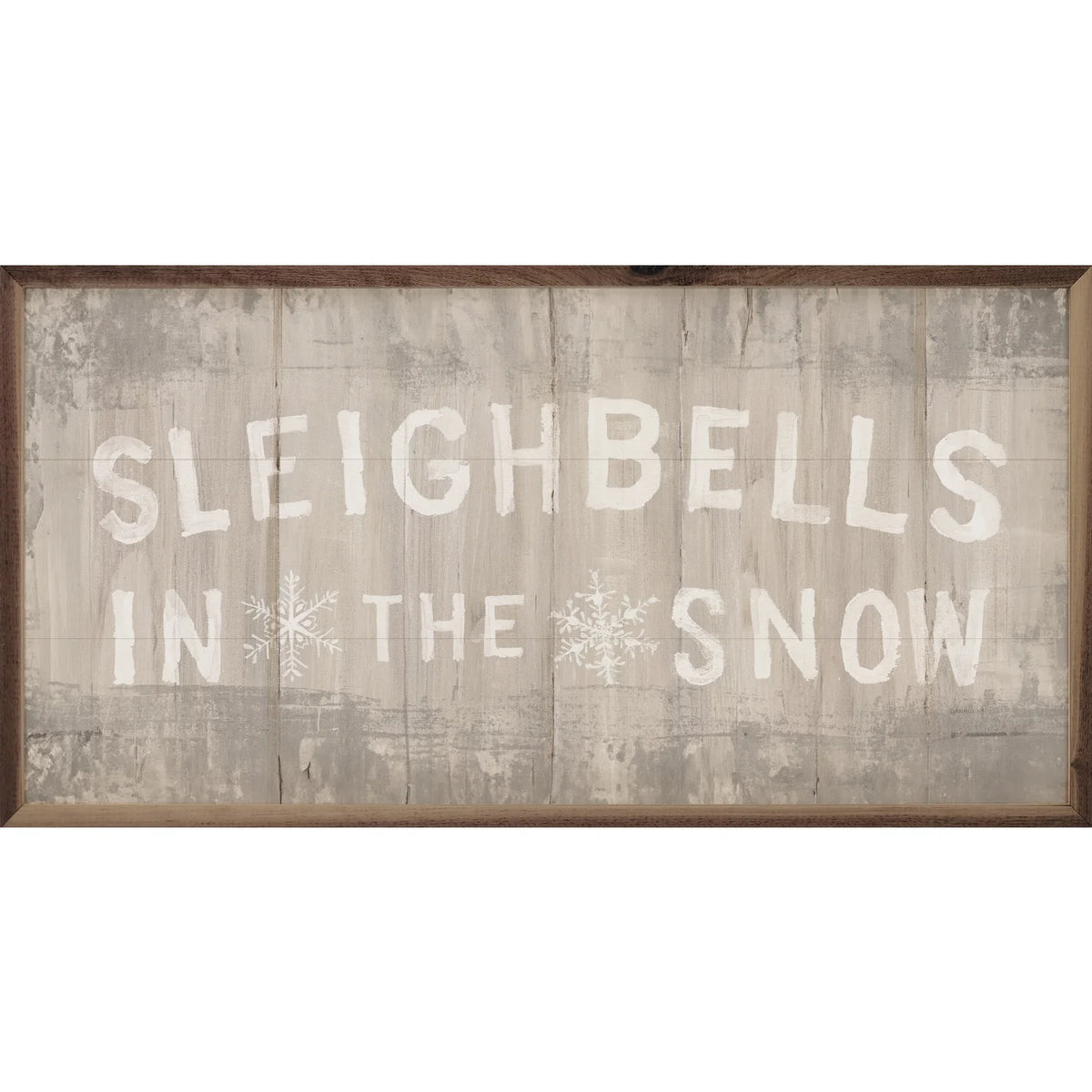 Woodland Holiday Sign Sleighbells Wood Framed Print