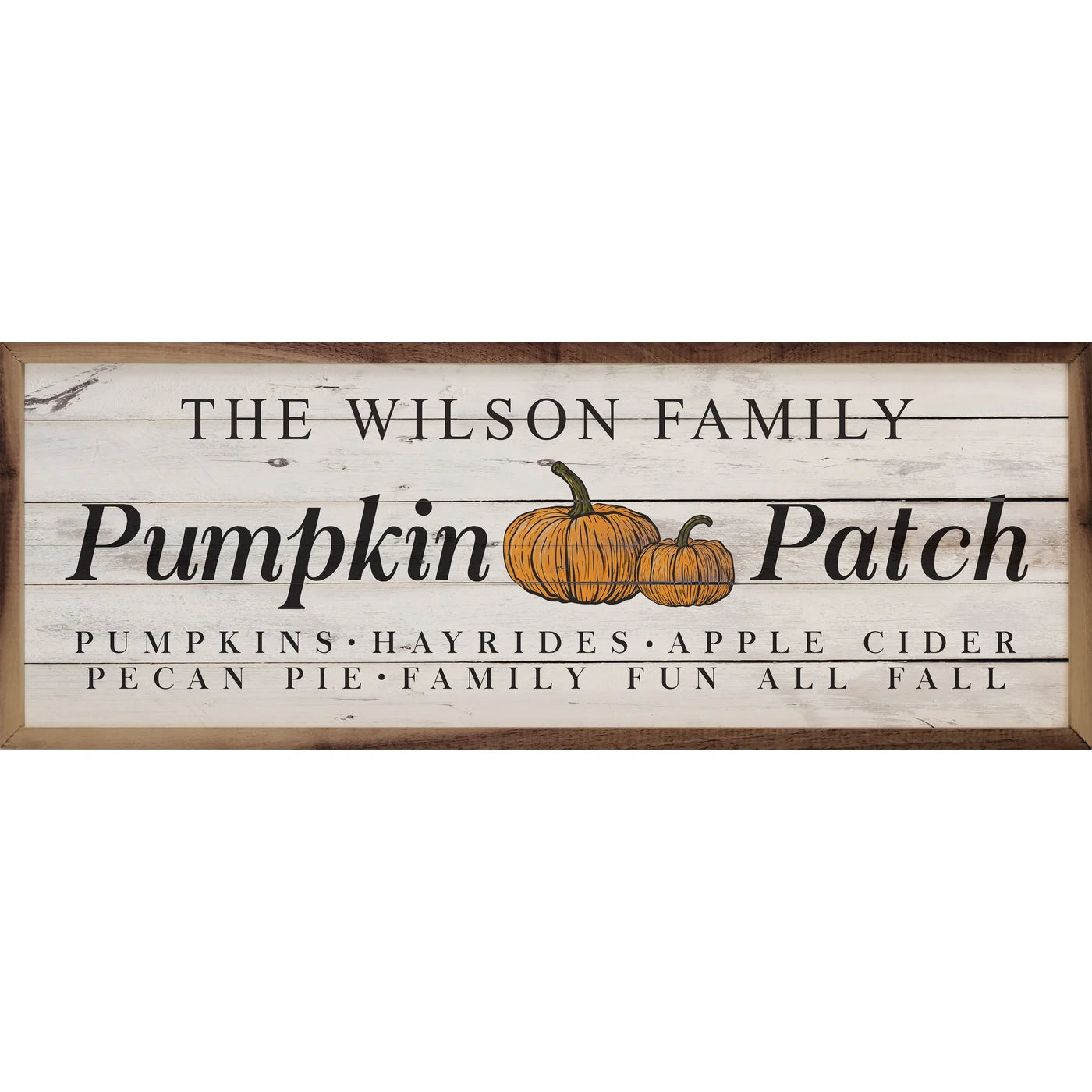 Personalized Name Pumpkin Patch Wood Framed Print