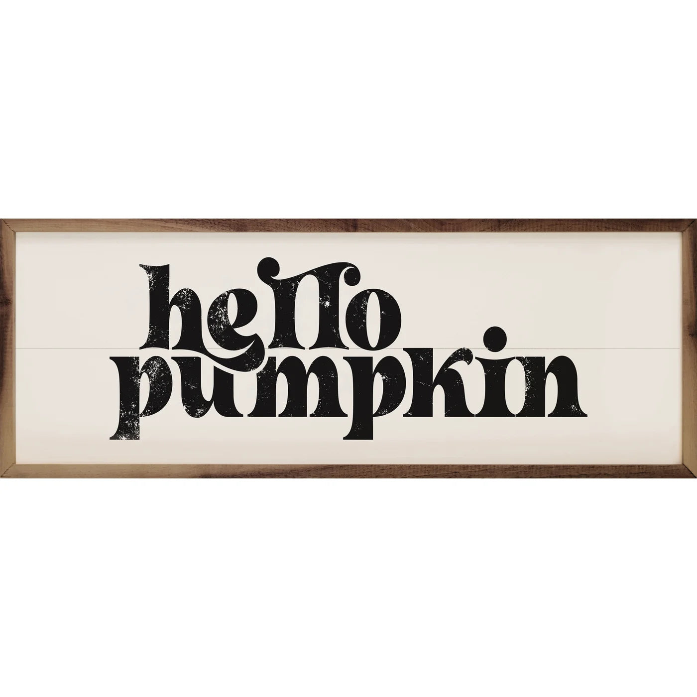 Retro Hello Pumpkin Wood Framed Print