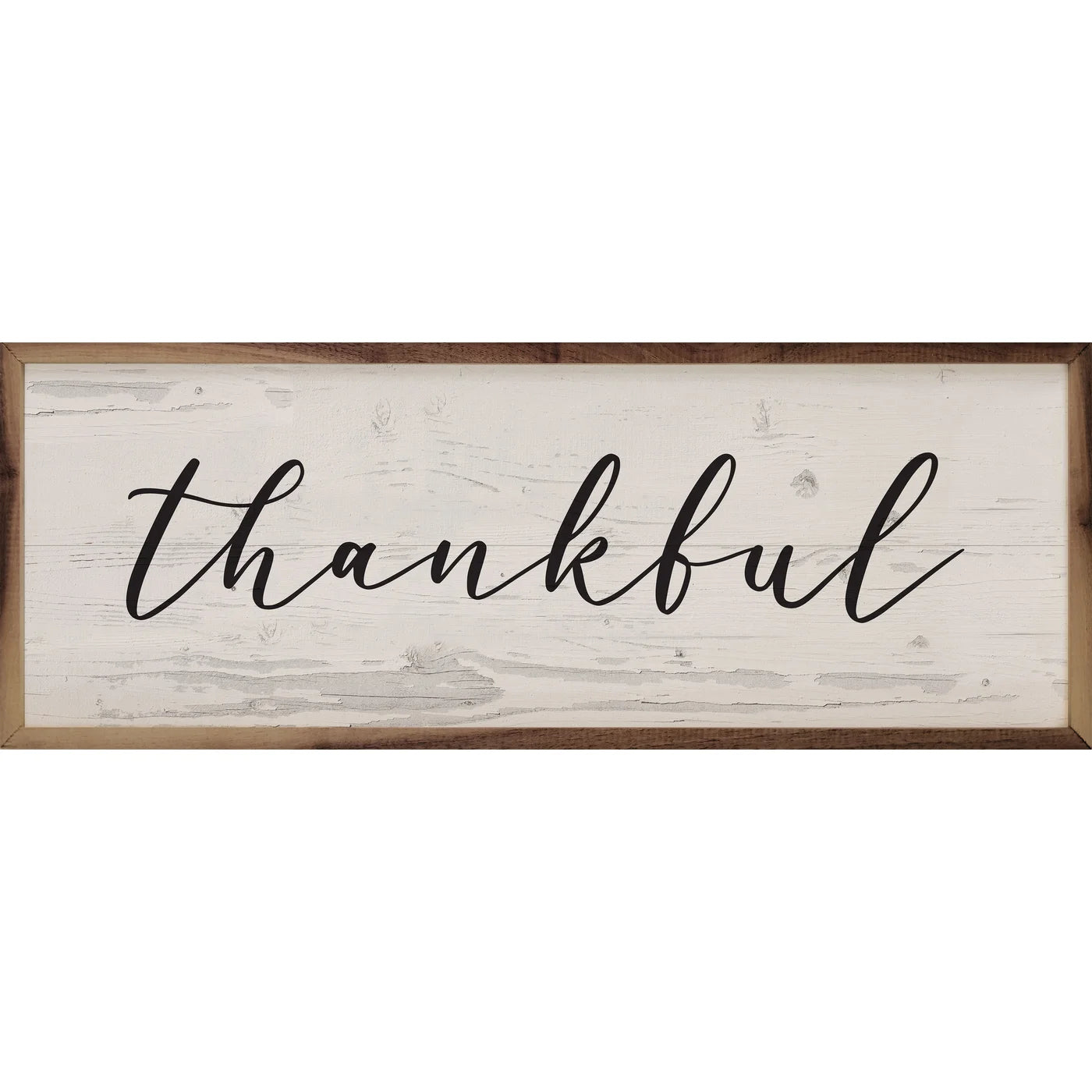 Thankful Wood Framed Print