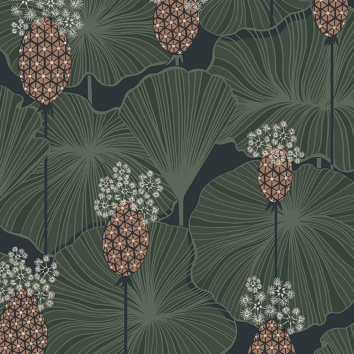 Schumacher Umbrella Leaves Wallpaper