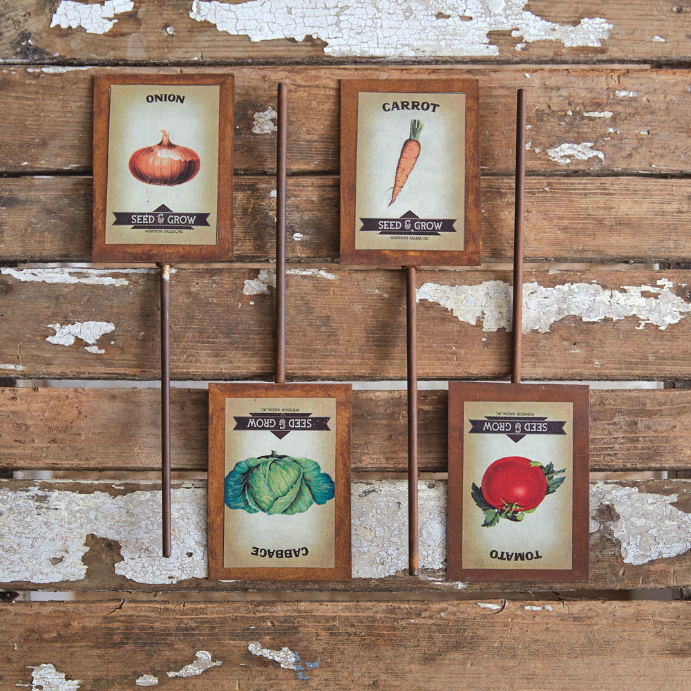 Vintage Garden Vegetable Markers Set