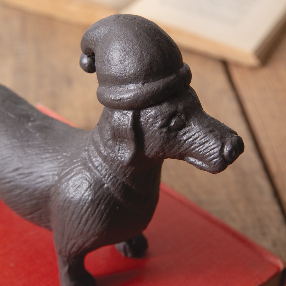 Cast Iron Holiday Dachshund