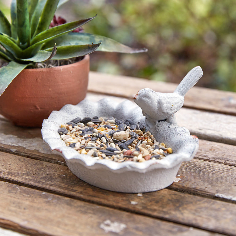 Cast Iron Mini Bird Feeder Dish Set