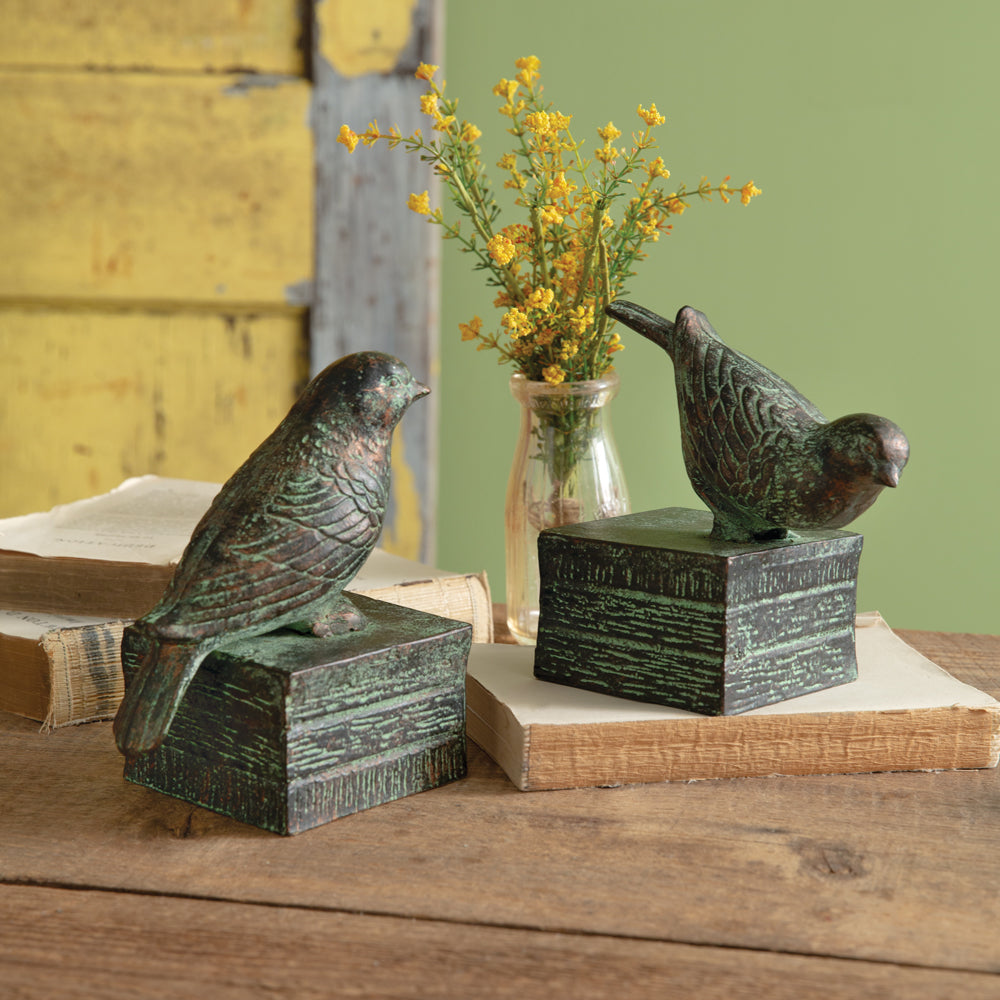 Perched Bird Bookends