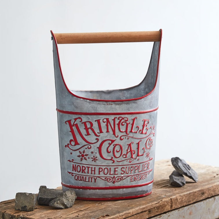 Kringle Coal Bucket With Wooden Handle