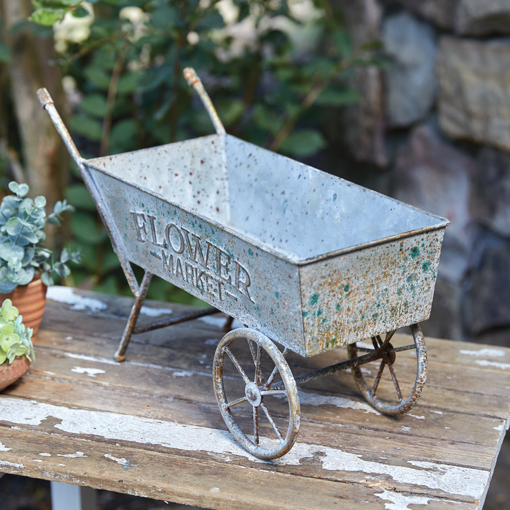 Flower Market Tabletop Wheelbarrow