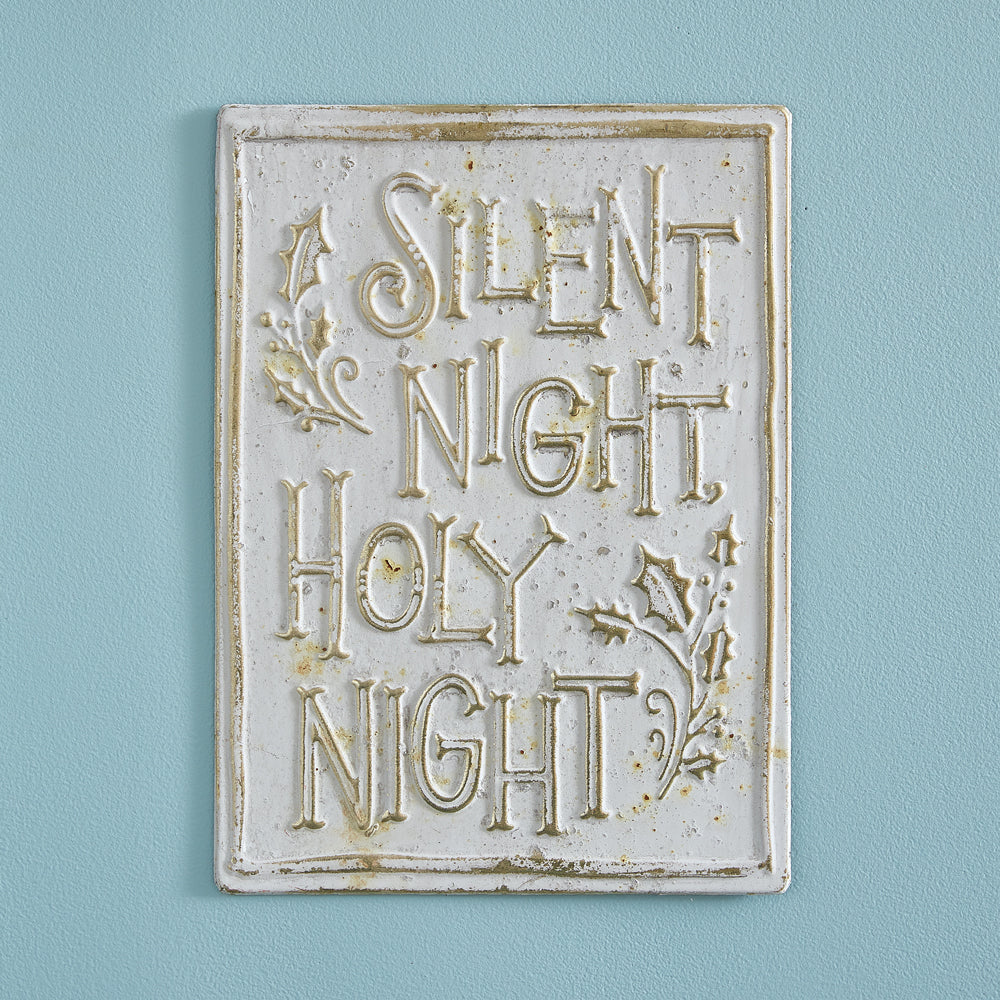 Silent Night Metal Wall Sign