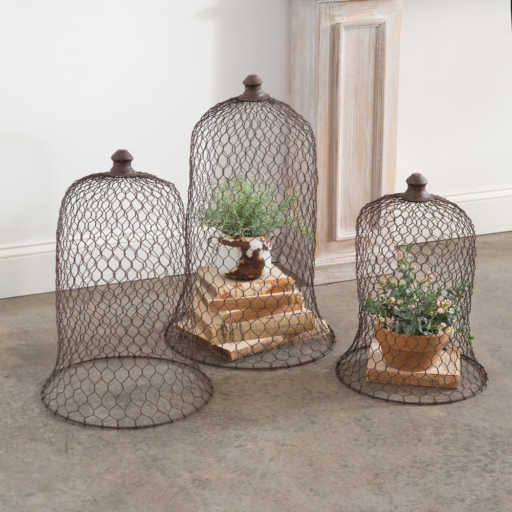 Chicken Wire Bell Cloche Set