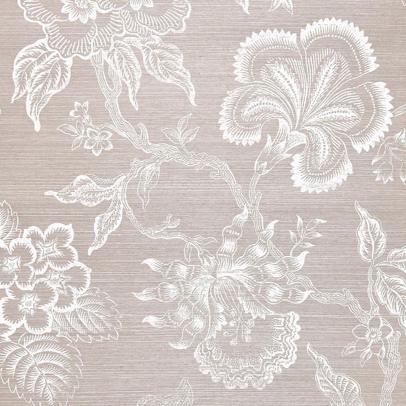 Schumacher Hothouse Flowers Sisal Wallpaper