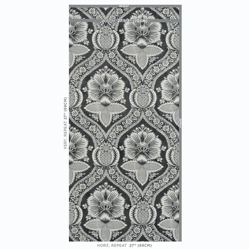 Schumacher Villandry Damask Print Wallpaper