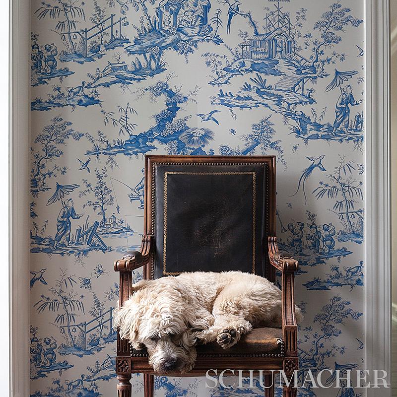 Schumacher Shengyou Toile Wallpaper