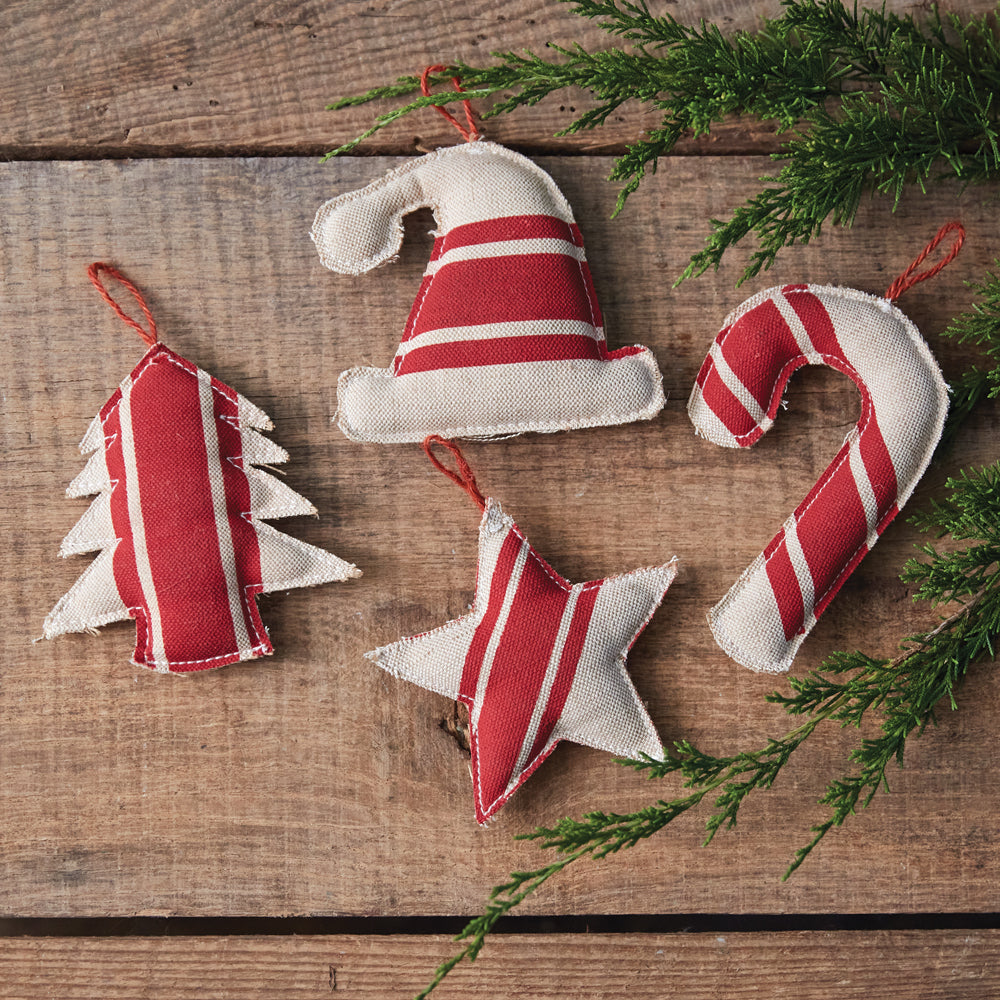 Holiday Shapes Fabric Ornament Set