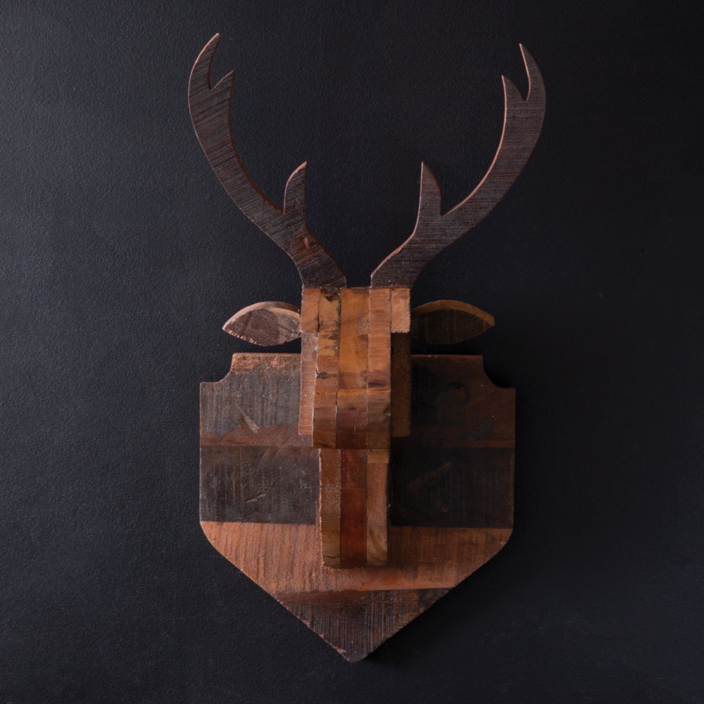 Rustic Wood Deer Head Mount