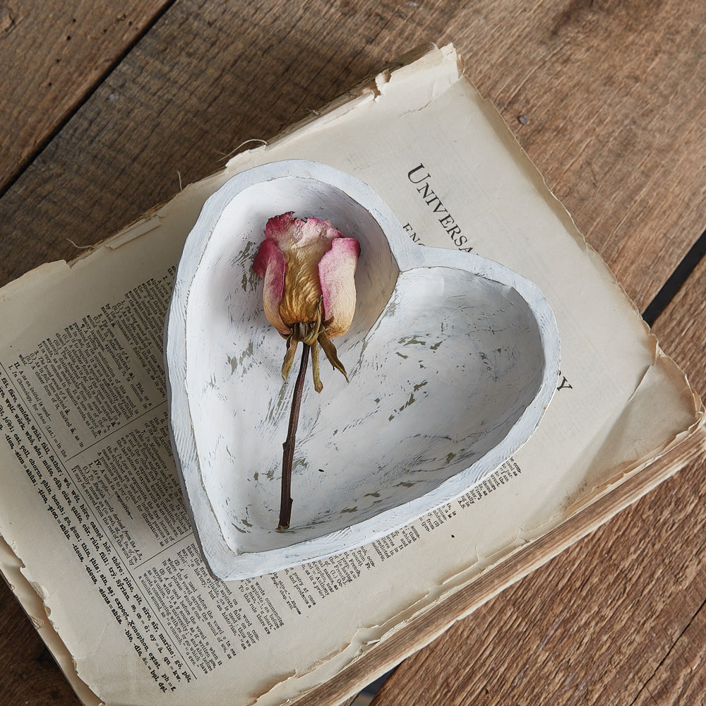 Rustic Resin Heart Bowl