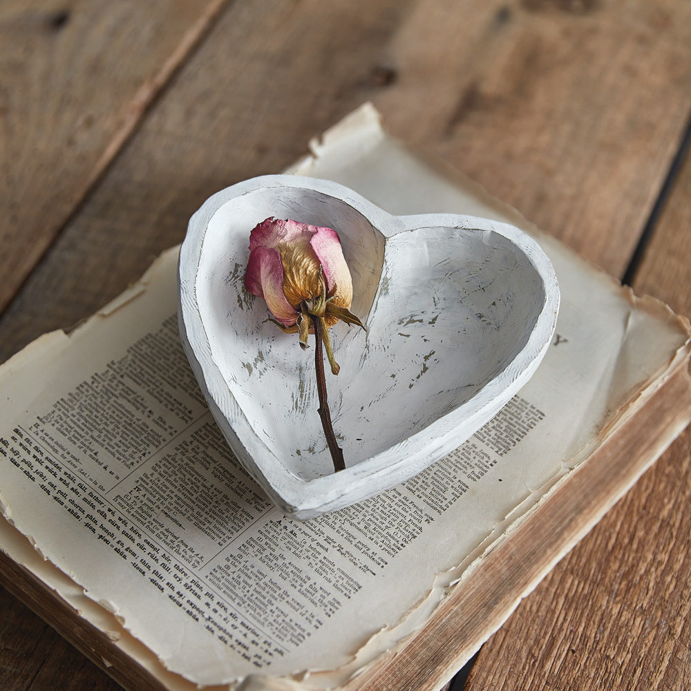 Rustic Resin Heart Bowl