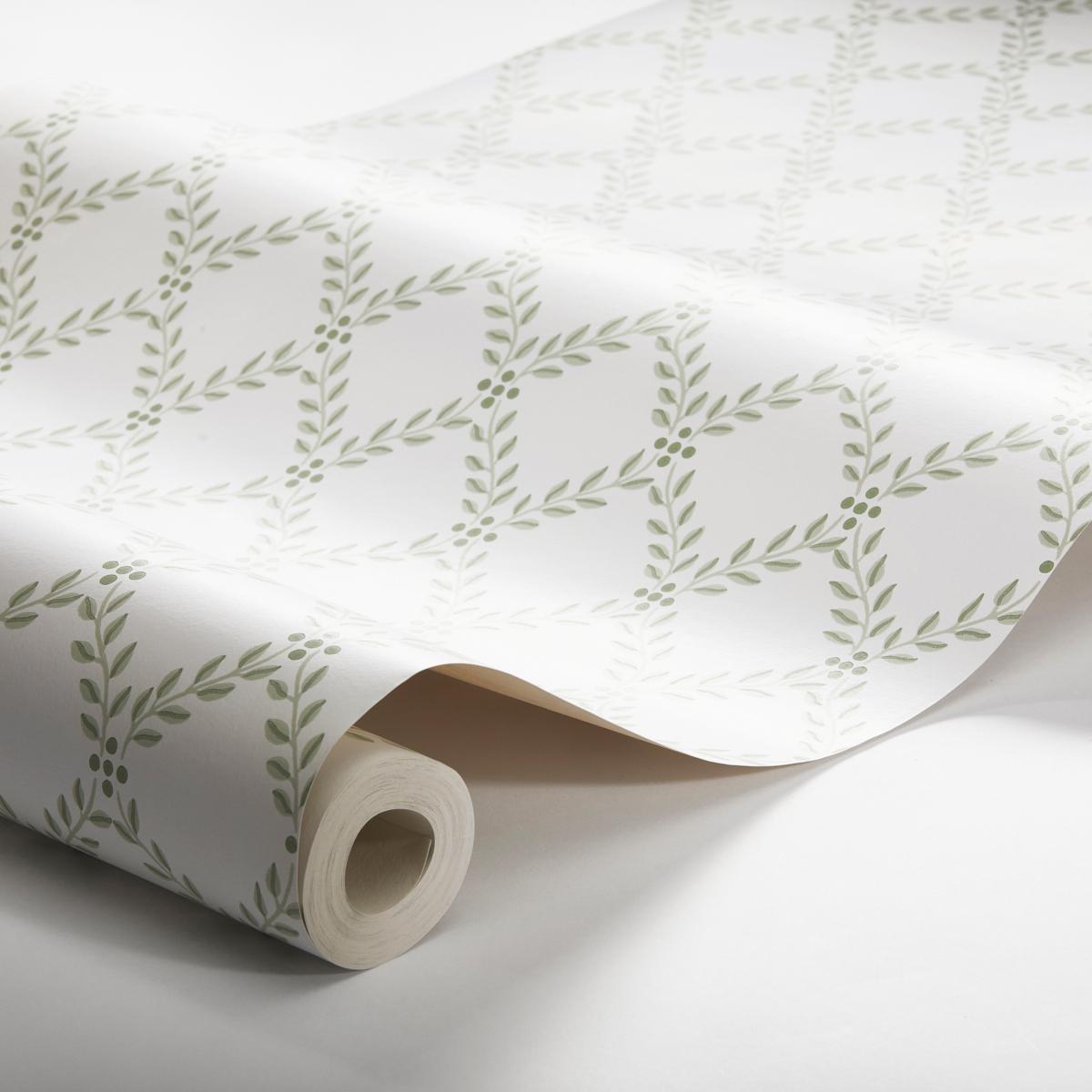 Schumacher Trellis Leaves Wallpaper