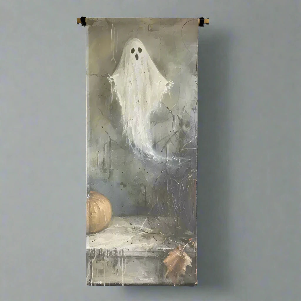 Spooky Ghost Vertical Canvas Scroll