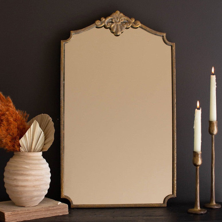 Antique Brass Vertical Wall Mirror