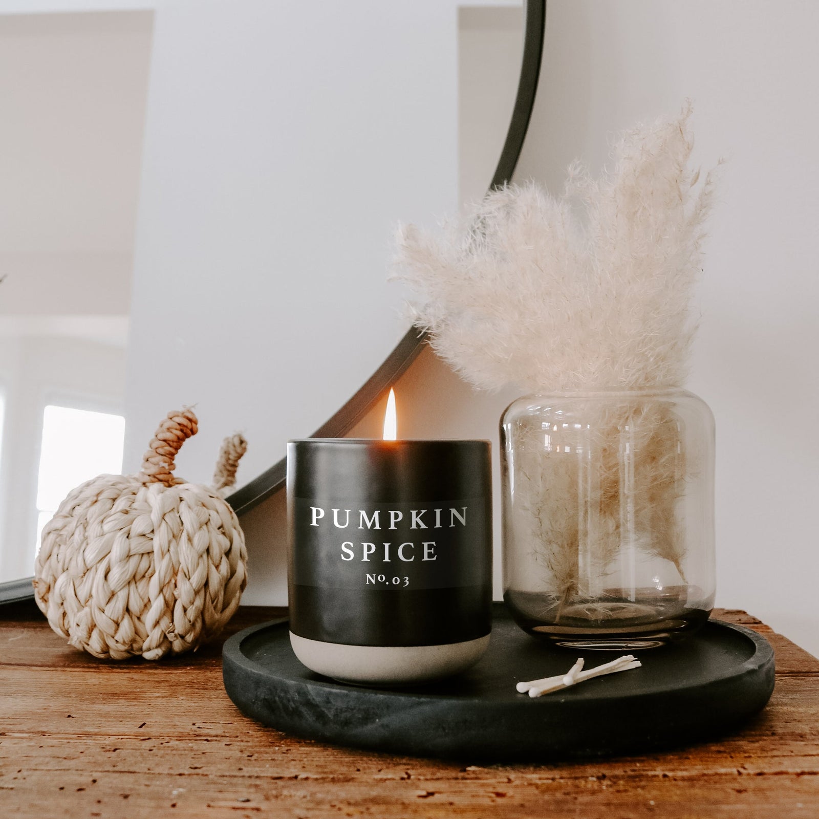 Pumpkin Spice Black Stoneware Candle