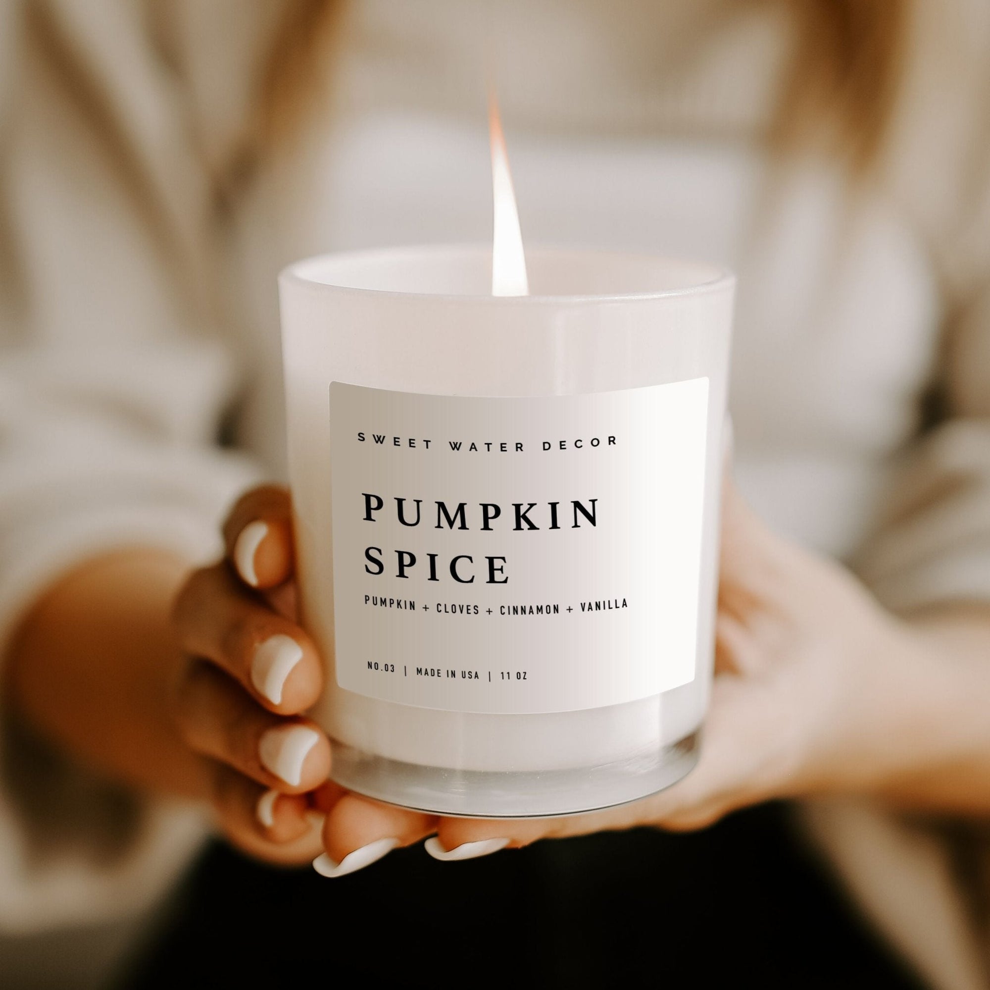 Pumpkin Spice White Jar Candle