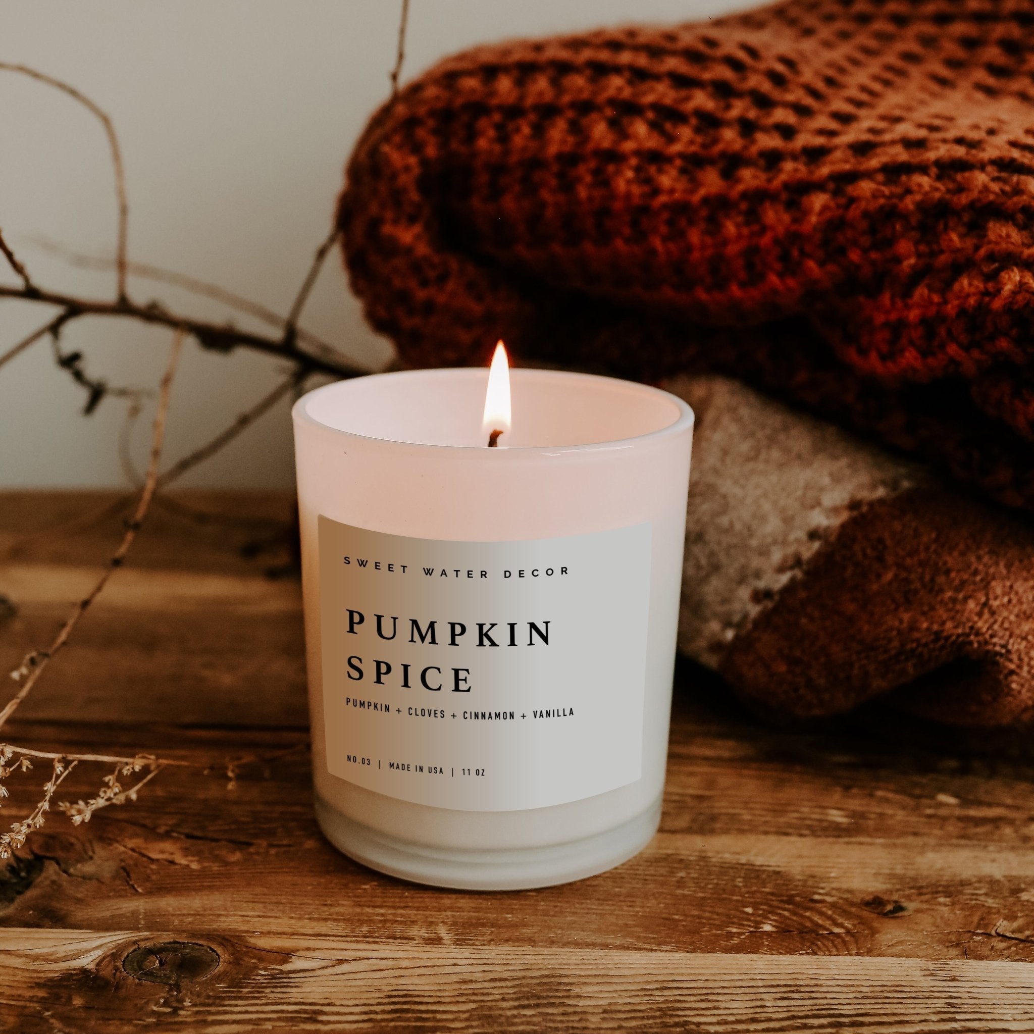 Pumpkin Spice White Jar Candle