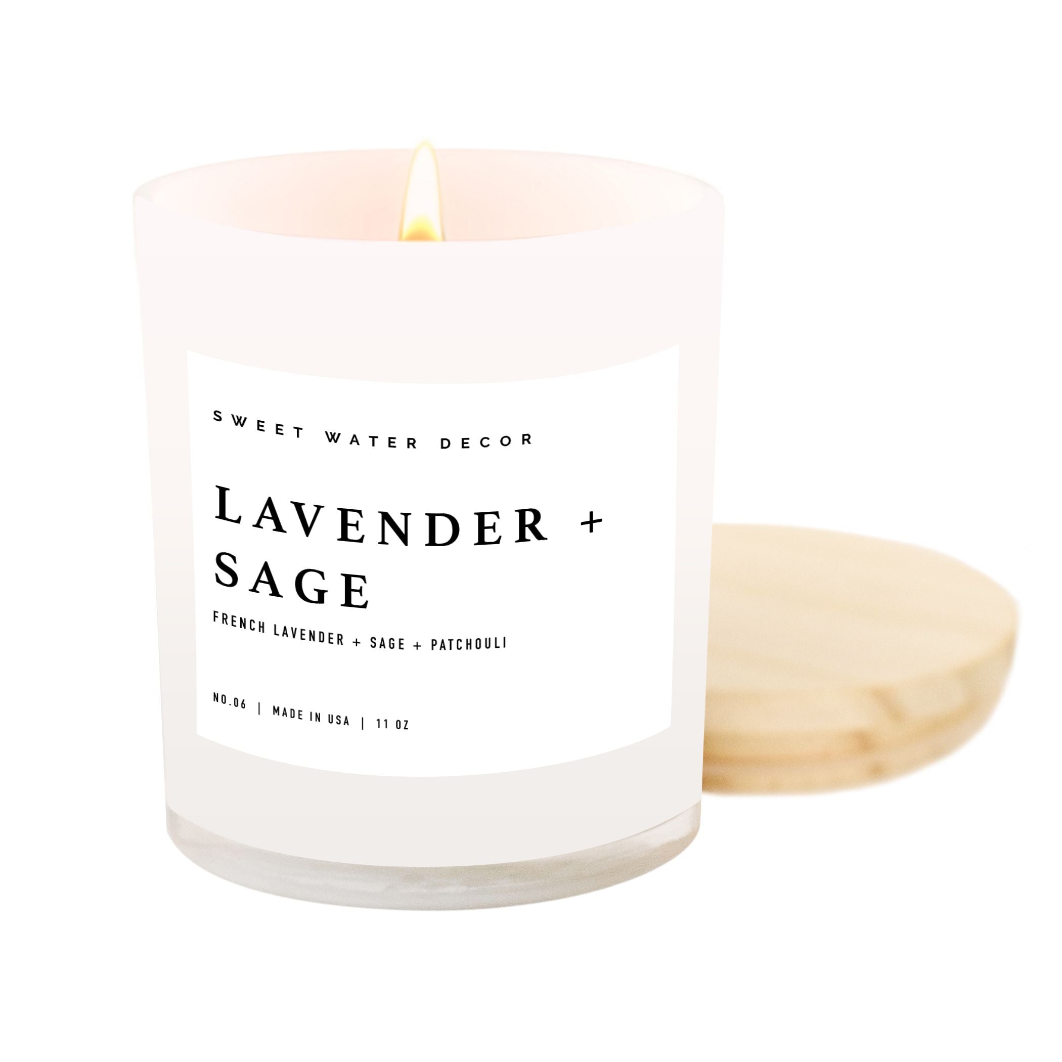 Lavender and Sage White Jar Candle