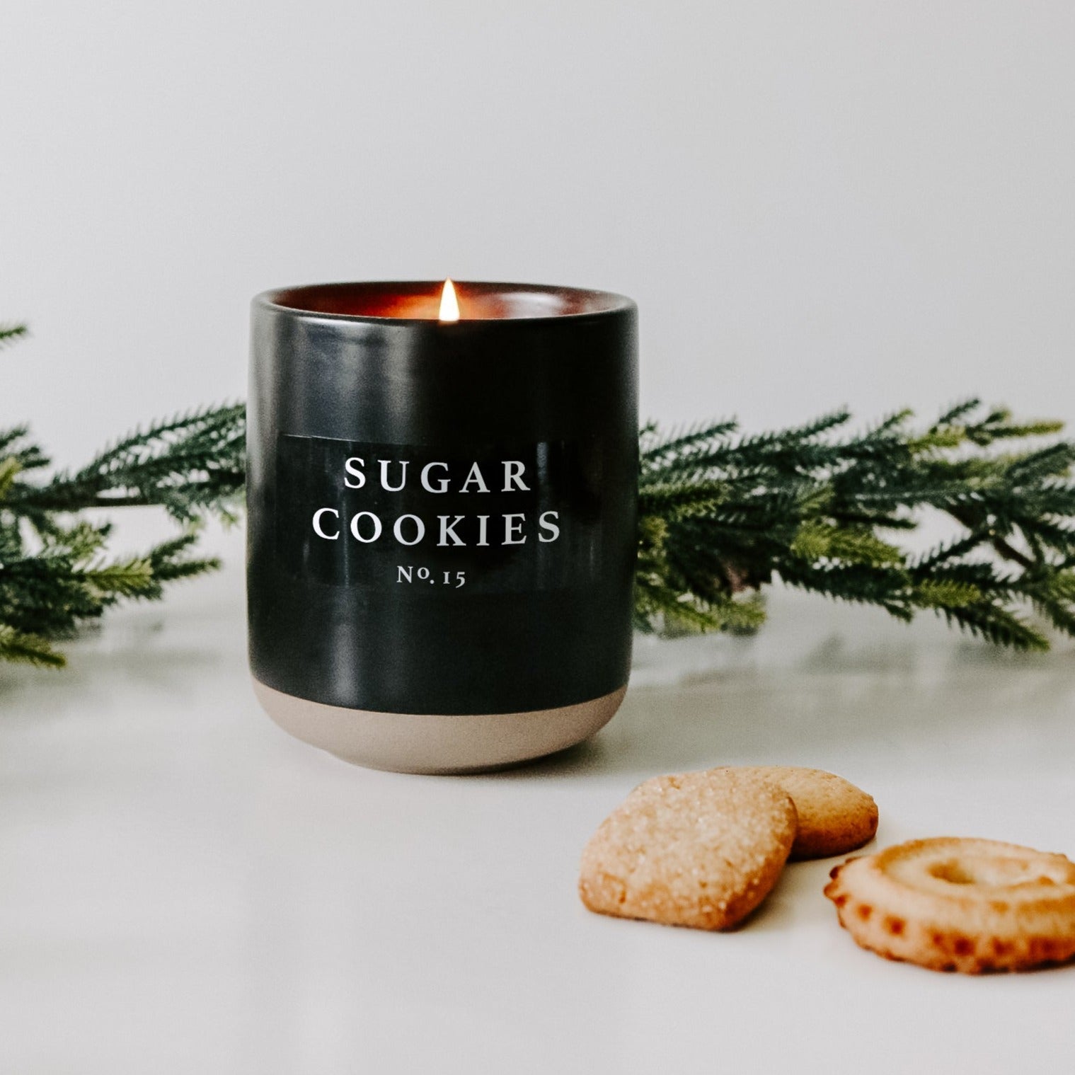 Sugar Cookies Black Stoneware Candle