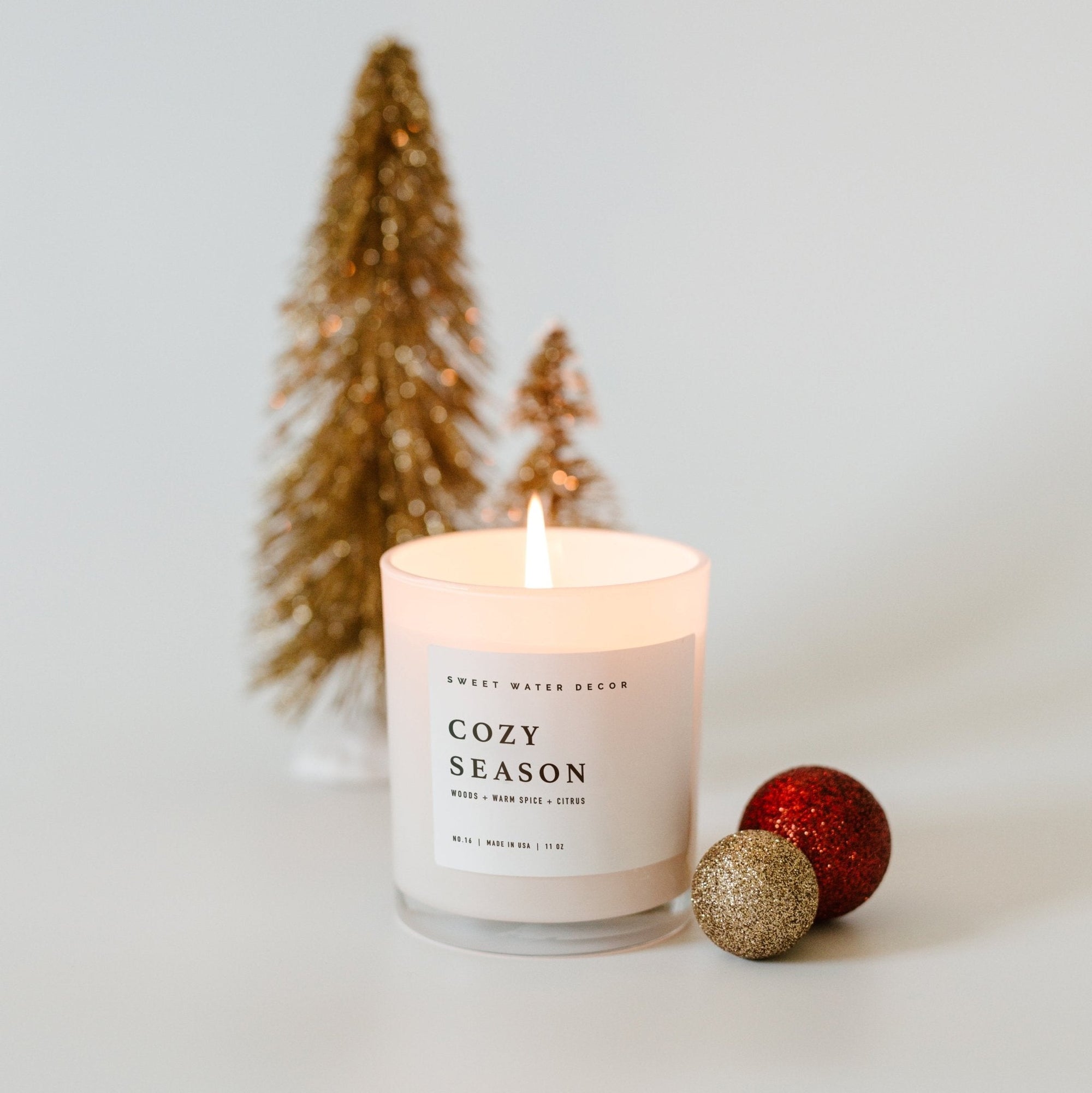 Cozy Season White Jar Candle