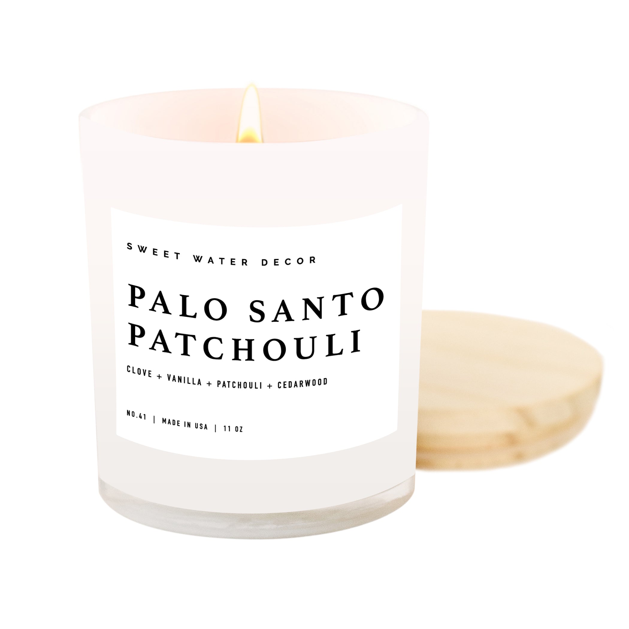 Palo Santo Patchouli White Jar Candle