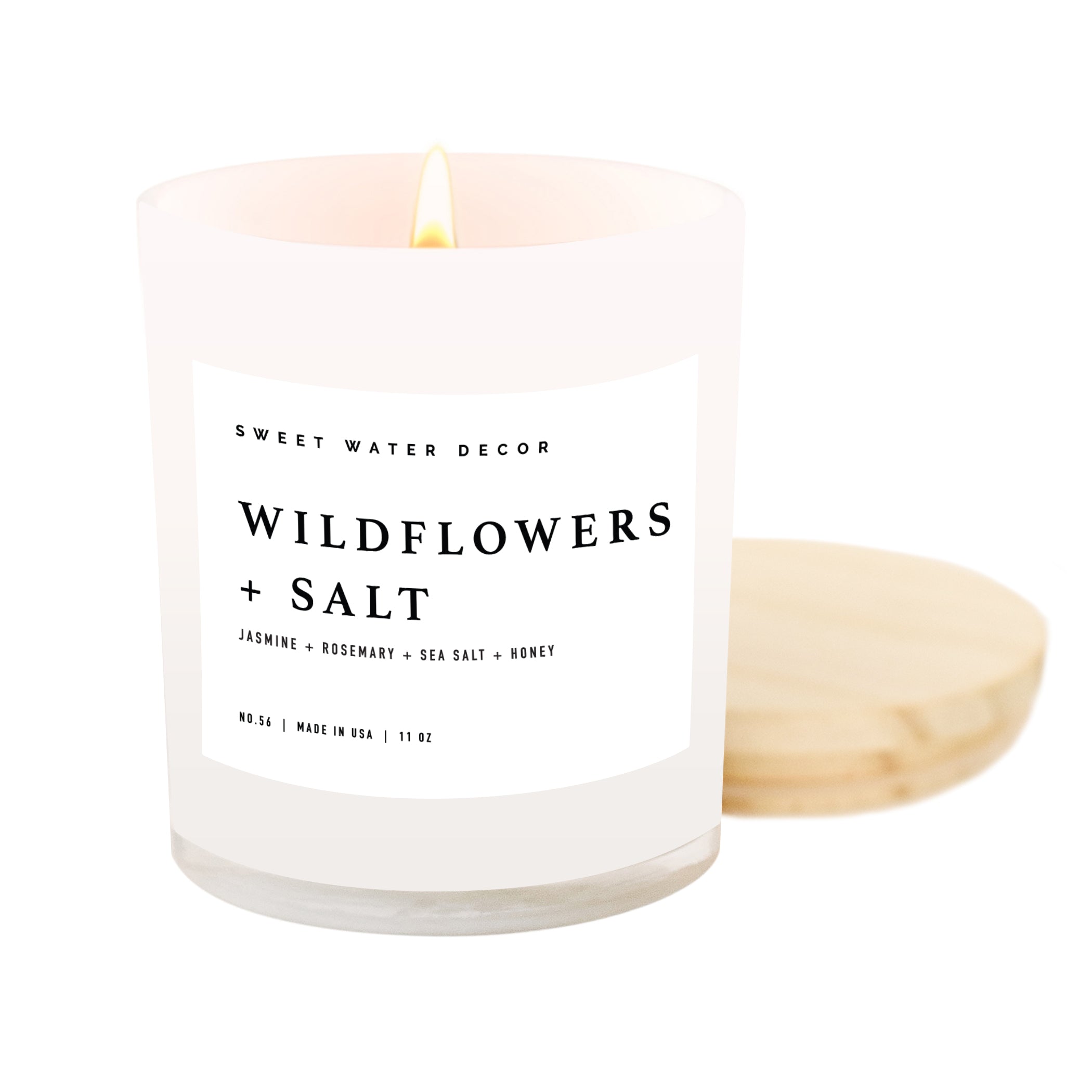 Wildflowers and Salt White Jar Candle