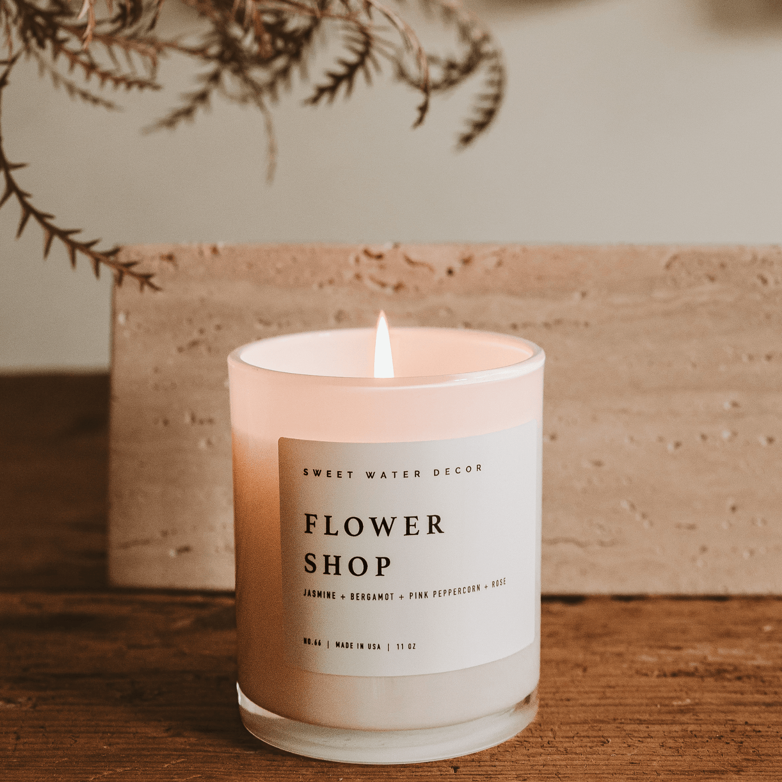 Flower Shop White Jar Candle